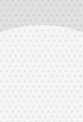 銀の麻葉模様と灰色の円弧、日本の伝統模様背景　ハガキ比率