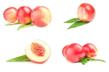 Collection of juicy ripe peaches