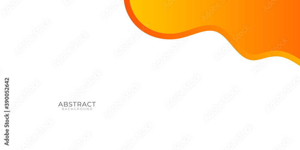 Wall mural Simple white orange yellow wavy abstract presentation background with blank copy space for text