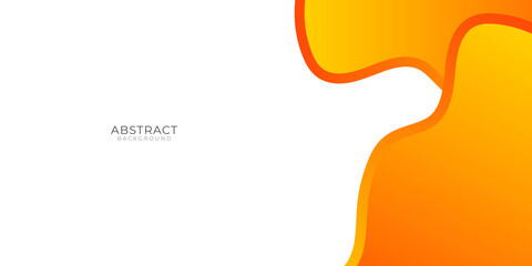 Simple white orange yellow wavy abstract presentation background with blank copy space for text