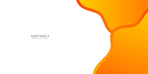Simple white orange yellow wavy abstract presentation background with blank copy space for text