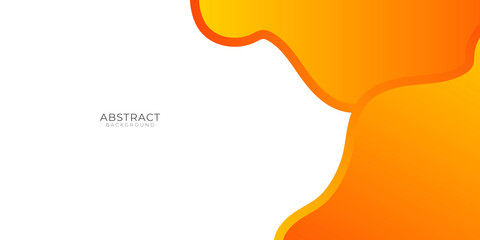 Simple white orange yellow wavy abstract presentation background with blank copy space for text