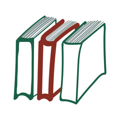 Three books. Vector element for the design.
