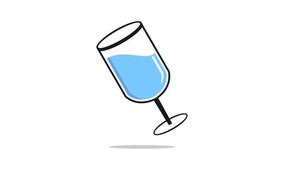Drinking glass illustration icon vector
