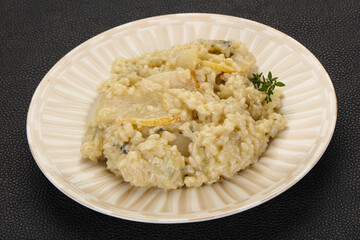 Risotto with pear and gorgonzola