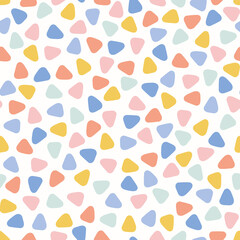 Triangle mosaic pattern design background, cute vector seamless abstract repeat of tiny colourful triangles.