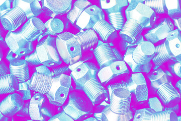 The product is turned on a lathe in close-up. Metalworking at the factory