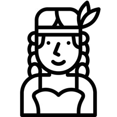 Native american costume icon, Halloween costume party