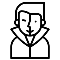 Phantom mask costume icon, Halloween costume party