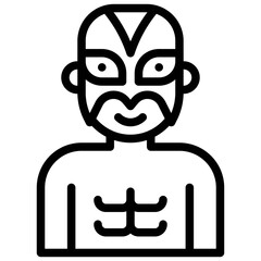 Wrestler mask costume icon, Halloween costume party
