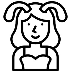 Bunny girl costume icon, Halloween costume party