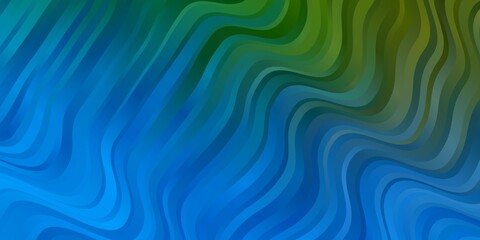 Fototapeta na wymiar Light Blue, Green vector background with bent lines.