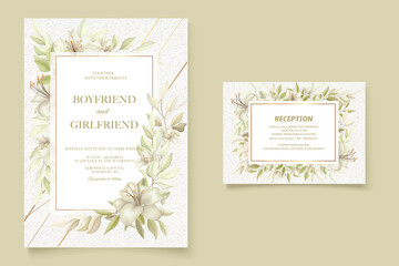 Elegant floral wedding invitation card template