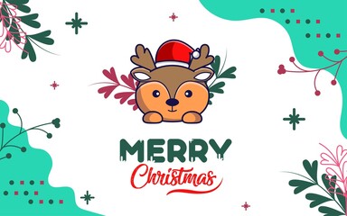 Christmas and reindeer background, modern templates, big holidays, modern design illustration, flat vector illustration, products, etc.