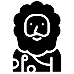 Caveman costume icon, Halloween costume party