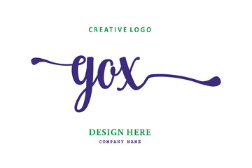 Fototapeta na wymiar GOX lettering logo is simple, easy to understand and authoritative