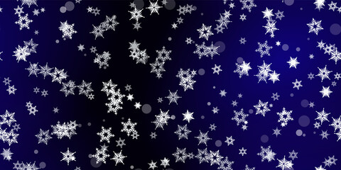 Falling Snowflakes seamless pattern flying snow