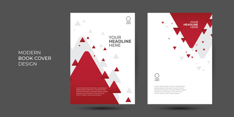 The vector illustration of the editable layout of A4 format cover mockups design templates with geometric background made from triangles for brochure, magazine, flyer, booklet, annual report. 
