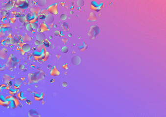 Hologram Liquid Graphic Vector Blue Background. 