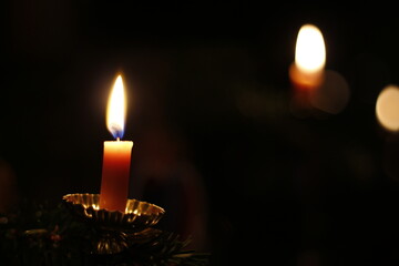 Candle on a Christmas Tree