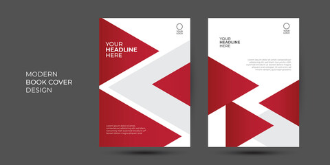 Red White Triangle Vector cover business proposal Leaflet Brochure Flyer template design, book cover layout design, abstract business presentation template