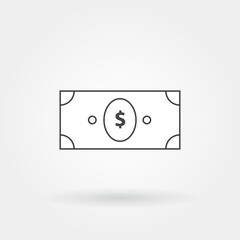 Money single isolated icon with modern line or outline style