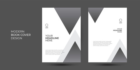 Collection of modern design poster flyer brochure cover layout template with triangle graphic elements and space for photo background 