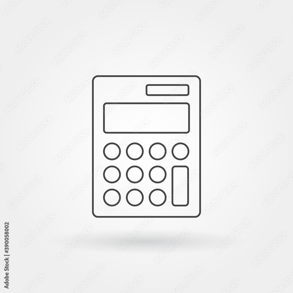 Poster calculator single isolated icon with modern line or outline style