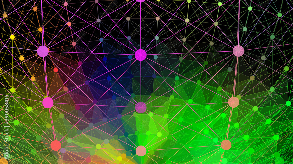 Poster abstract gradient 3d wireframe background 3d rendering