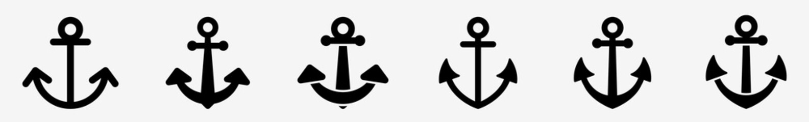 Anchor Icon Set   Anchors Vector Illustration Logo   Anchor Icons Isolated Collection © endstern