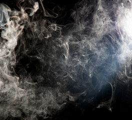 gray smoke on black background