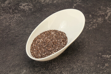 Seasoning chia seeds in the bowl