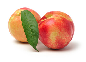 nectarine with leaves