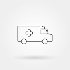 ambulance single isolated icon with modern line or outline style