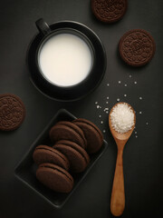 Milk and Oreo Cookies