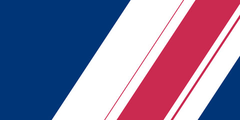 Blue white red US America abstract presentation background with flat geometric diagonal layer