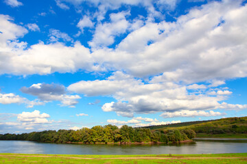 Clouds over the river . Awesome riverside scenery 
