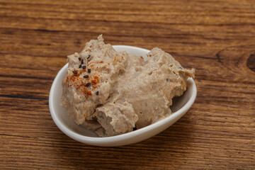 Herring butter spread in the bowl