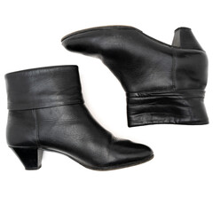 bottines femme, cuir noir, occasion