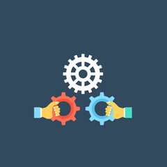 
In an icon, some hardware connecting tools are present going to be linked representing connection process.
