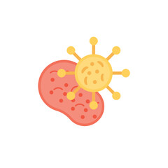 
Flat icon design of bacteria or virus representing infections
