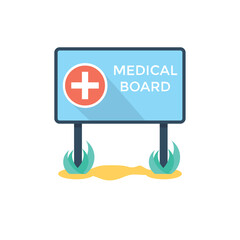 
Flat icon design of a medical signboard
