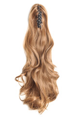 Claw clip in brown wavy synthetic ponytail hair extensions