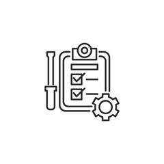 Service history icon isolated on white background. Repair symbol modern, simple, vector, icon for website design, mobile app, ui. Vector Illustration