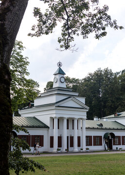 Zalesye, Grodno region / Republic of Belarus - 07.25.2020: The Oginsky estate is a monument of manor-park architecture of the 19th century