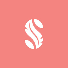 Obraz premium Vector Feather Letter S Logo