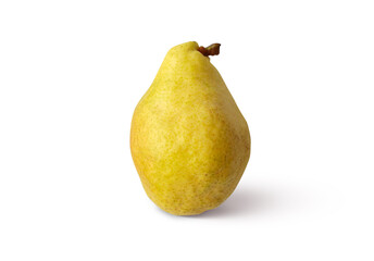 Isolated yellow pear on a white background.