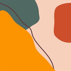 Abstract backgrounds. Hand drawn various shapes and doodle objects. Contemporary modern trendy Vector illustrations. Every background is isolated. Pastel colors