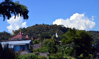 Chiang Rai, Thailand - Temple & Buddha overlooking the Mae Kok River