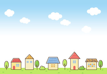 街並み　住宅　背景素材